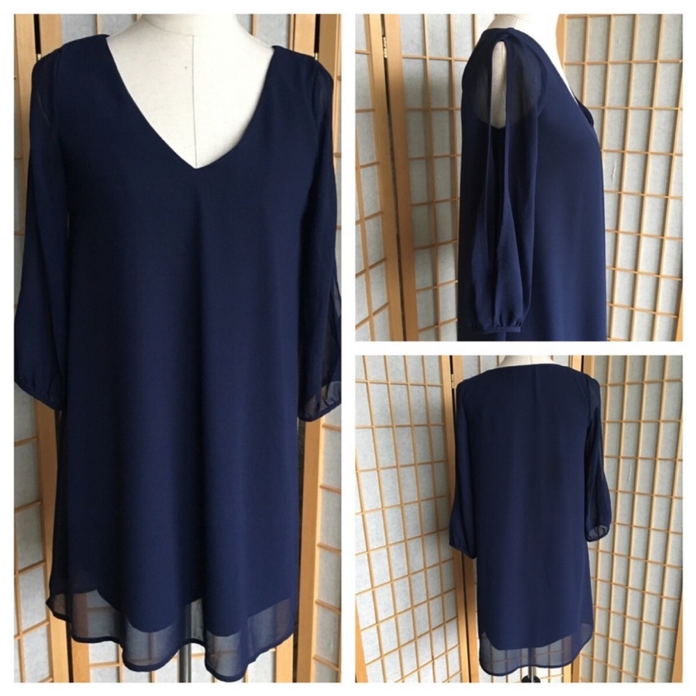 Lulu’s Blue Open Sleeve Tunic Top SZ S